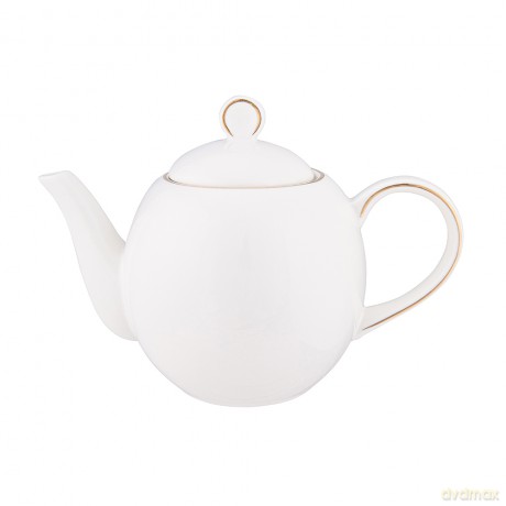 Bella Złota Linia Imbryk 900 Ml Porcelana Kremowa Opaska Pvc