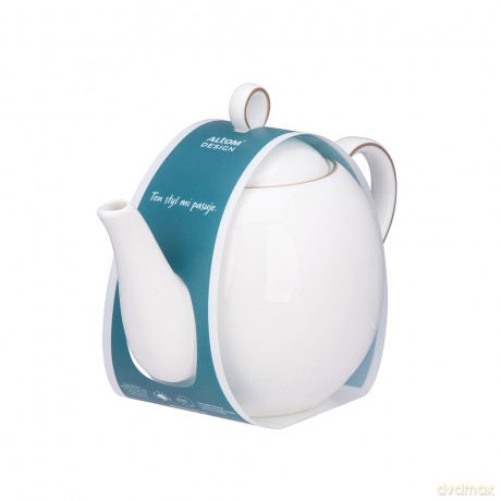 Bella Złota Linia Imbryk 900 Ml Porcelana Kremowa Opaska Pvc