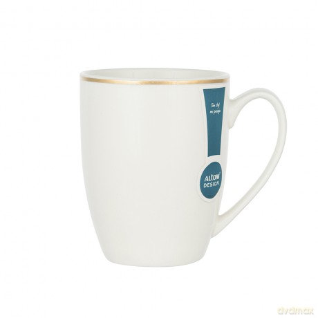 Bella Złota Linia Kubek 320ml Porcelana Kremowa