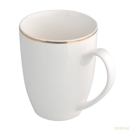 Bella Złota Linia Kubek 320ml Porcelana Kremowa