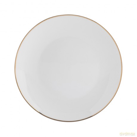 Bella Złota Linia Talerz Deserowy 20cm Porcelana Kremowa