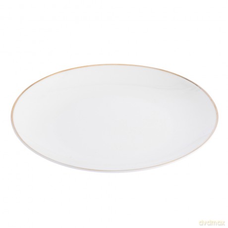 Bella Złota Linia Talerz Deserowy 20cm Porcelana Kremowa