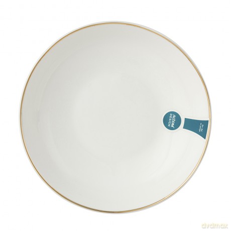 Bella Złota Linia Talerz Deserowy 20cm Porcelana Kremowa