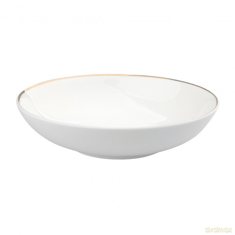 Bella Złota Linia Talerz Głęboki 20cm 450ml Porcelana Kremowa