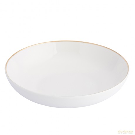 Bella Złota Linia Talerz Głęboki 20 cm 900 Ml Porcelana Kremowa New