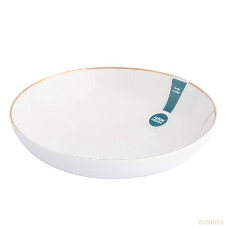 Bella Złota Linia Talerz Głęboki 20 cm 900 Ml Porcelana Kremowa New