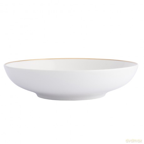 Bella Złota Linia Talerz Głęboki 20 cm 900 Ml Porcelana Kremowa New