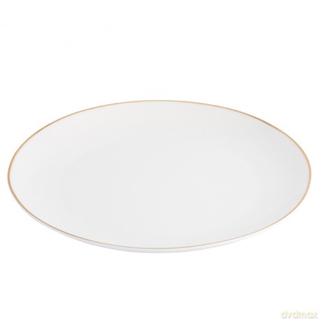 Bella Złota Linia Talerz Płytki 26cm Porcelana Kremowa