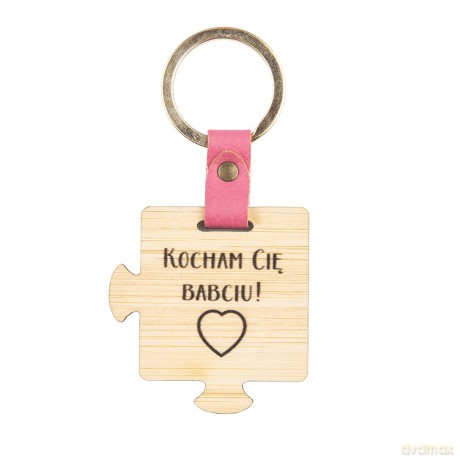 Brelok Drewniany z Grawerem 3,5x4 cm Dek. Dzień Babci