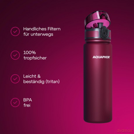 Butelka Filtrująca City 500ml Bordowa