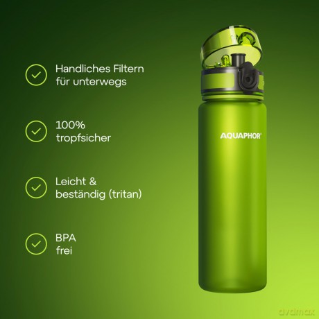 Butelka Filtrująca City 500ml Zielona