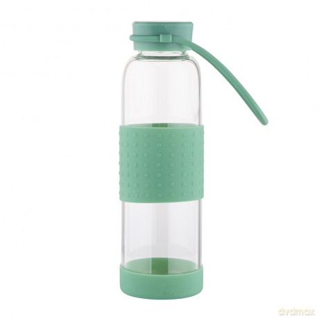 Butelka Szklana w Silikonowej Osłonie 550ml Zielona
