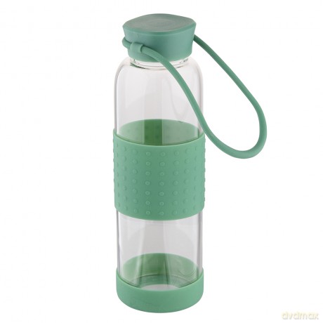 Butelka Szklana w Silikonowej Osłonie 550ml Zielona