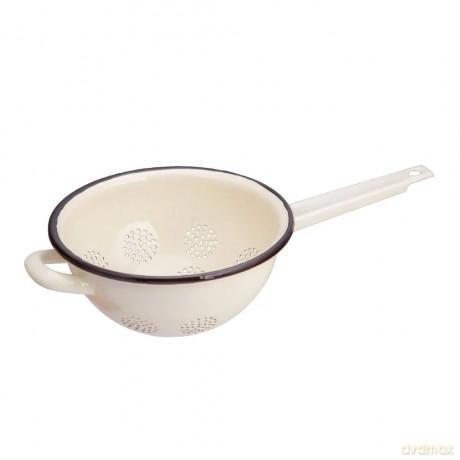 Cedzak Emaliowany z Rączką 22,5cm Krem