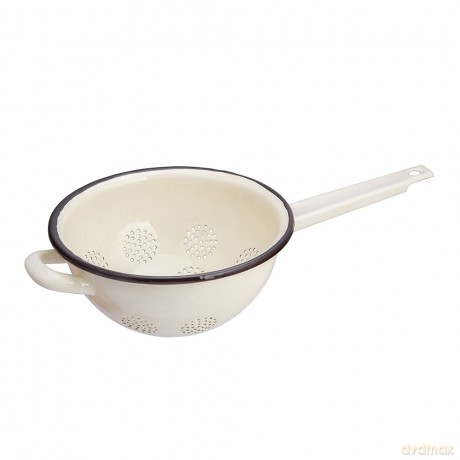 Cedzak Emaliowany z Rączką 22,5cm Krem