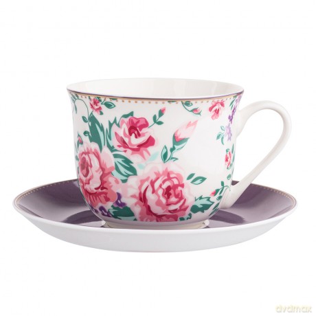 Charlotta Filiżanka Jumbo 400 Ml Ze Spodkiem 16,5 cm Nbc w Opasce Pvc
