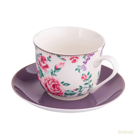 Charlotta Filiżanka Jumbo 400 Ml Ze Spodkiem 16,5 cm Nbc w Opasce Pvc