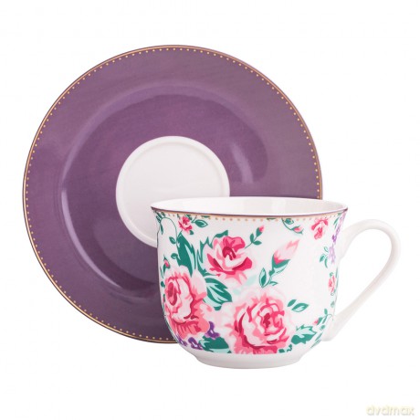 Charlotta Filiżanka Jumbo 400 Ml Ze Spodkiem 16,5 cm Nbc w Opasce Pvc