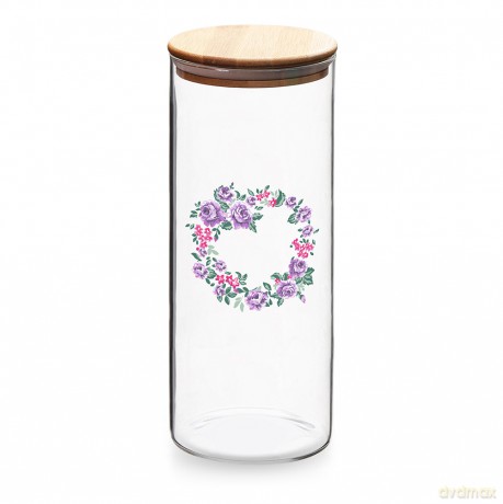 Charlotta Pojemnik Ze Szkła Borosilikatowego z Bambusową Pokrywką 800ml Dek.2 (Color Box)