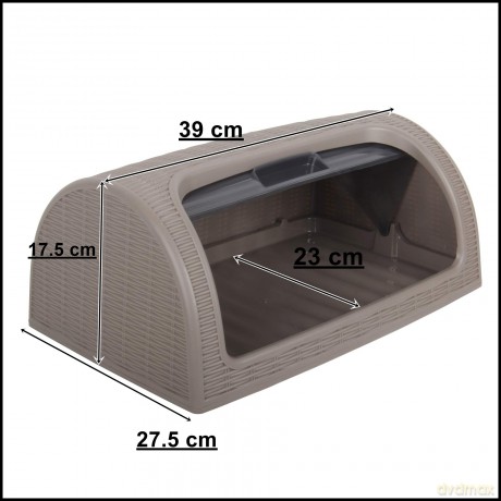Chlebak Rattan 41,7x26,9x18,1cm Taupe