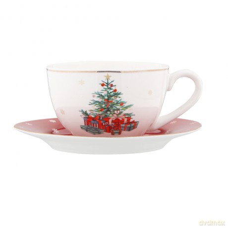 Christmas Tree Filiżanka 200 Ml Ze Spodkiem 15 cm w Opasce