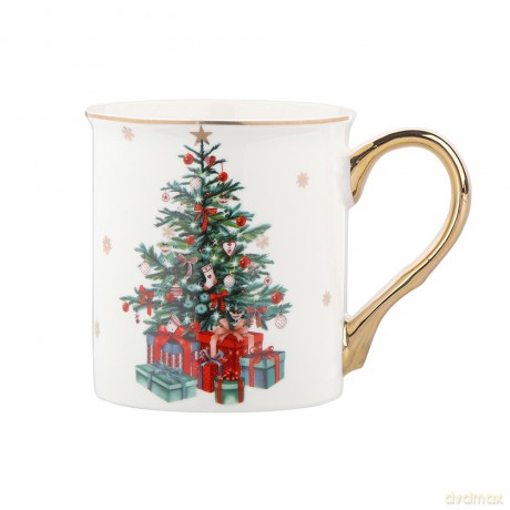Christmas Tree Kubek Prosty Ze Złotym Uchem Nbc 300 Ml
