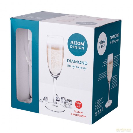 Diamond Kpl. 6 Kieliszków Szampan 180ml