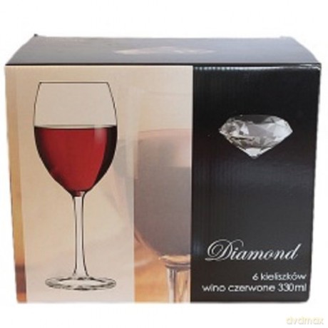 Diamond Kpl. 6 Kieliszków Wino Czerwone 330ml