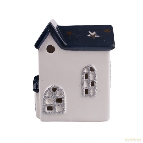 Domek Oświetlenie Led Granatowy Dach 10x6x12 cm