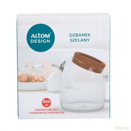 Dzbanek Borosilikat z Korkowym Zamknięciem 800ml (Color Box)