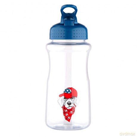 Easy Morning Butelka Plastikowa Na Wodę z Granatową Nakrętką 500 Ml Dek. Labrador
