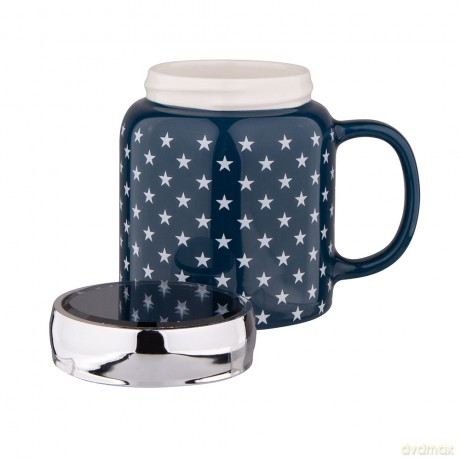 Easy Morning Kubek Porcelanowy Z Zakrętką I Lusterkiem 420 Ml Dek. A