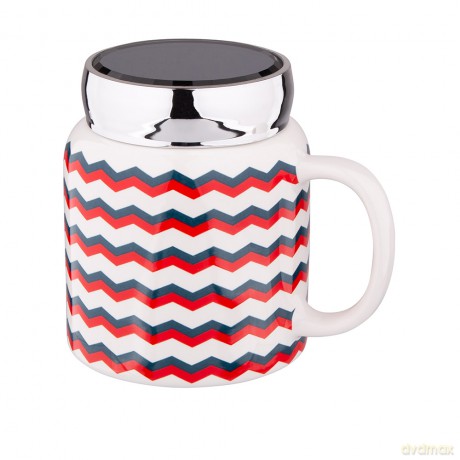 Easy Morning Kubek Porcelanowy Z Zakrętką I Lusterkiem 420 Ml Dek. B