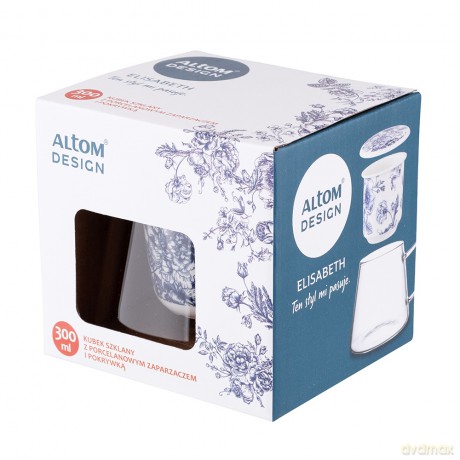 Elisabeth Kubek Szklany Z Porcelanowym Zaparzaczem I Pokrywką 300 Ml Color Box