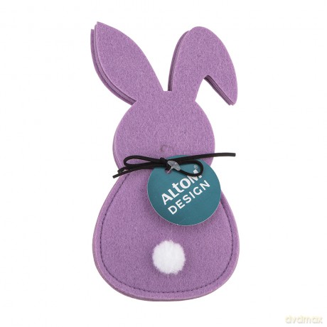 Etui Filcowe Na Sztućce 10x20 cm, Zestaw 4 Szt. Fioletowy Zajączek