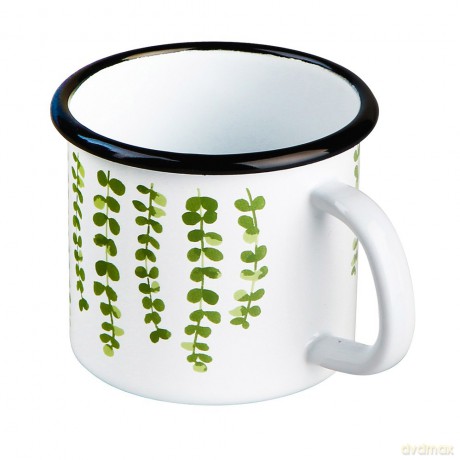 Eukaliptus Kubek Emaliowany 0,45l Śr.9cm Wys.9cm Biały
