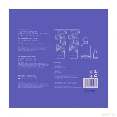 J. del Pozo Halloween Zestaw - woda toaletowa 100 ml spray + balsam do ciała 150 ml + żel pod prysznic 150 ml + mini woda toaletowa 4,5 ml bez sprayu [PERFUMY]+[2xKOSMETYKI]