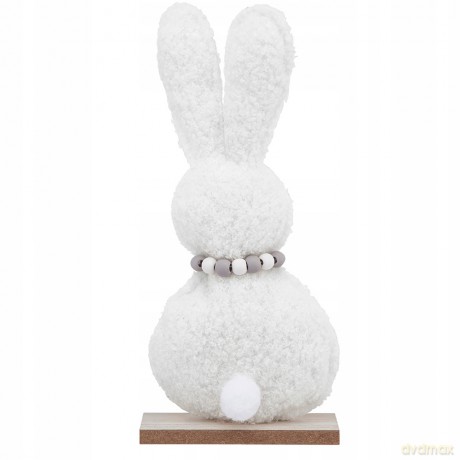 Figurka Boucle Zając 17x3x19 cm Kol. Biały