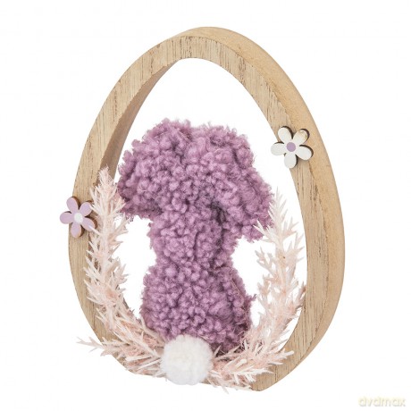 Figurka Boucle Zając w Jajku 11x2x14 cm Kol. Fioletowy