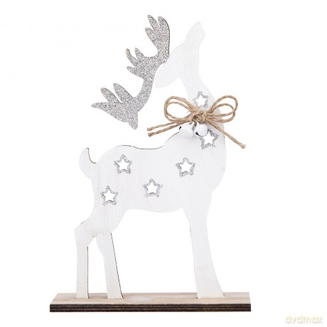 Figurka Drewniana 20,5x14x4,5 cm Dek. Renifer