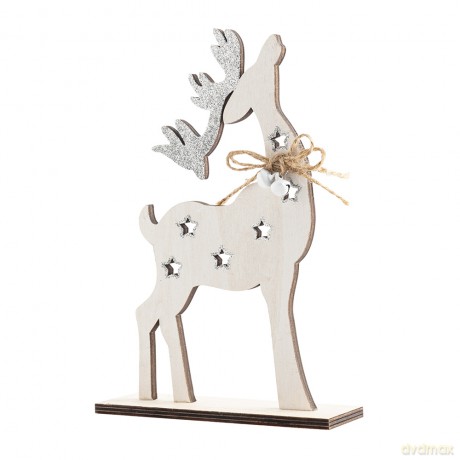 Figurka Drewniana 20,5x14x4,5 cm Dek. Renifer