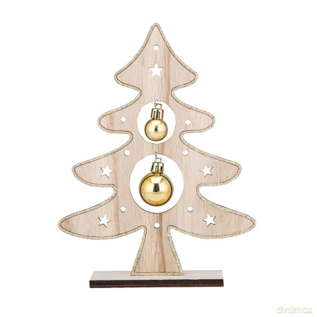 Figurka Drewniana Choinka z Bombką 16,5x5x21,5 cm