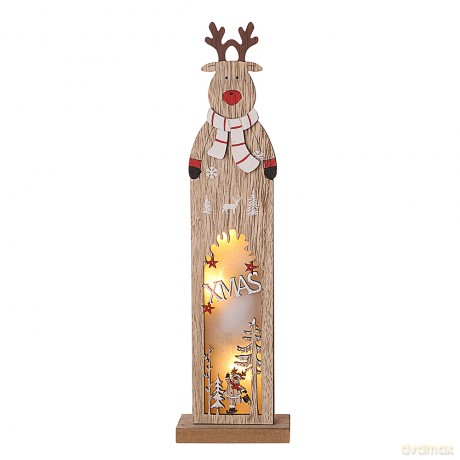 Figurka Drewniana Led 9,5x5x35,5 cm Dek. Renifer