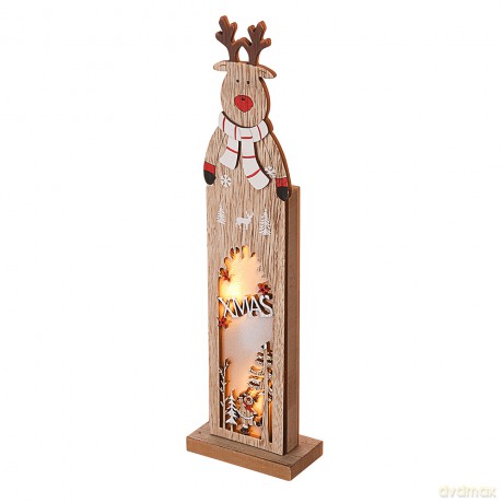 Figurka Drewniana Led 9,5x5x35,5 cm Dek. Renifer