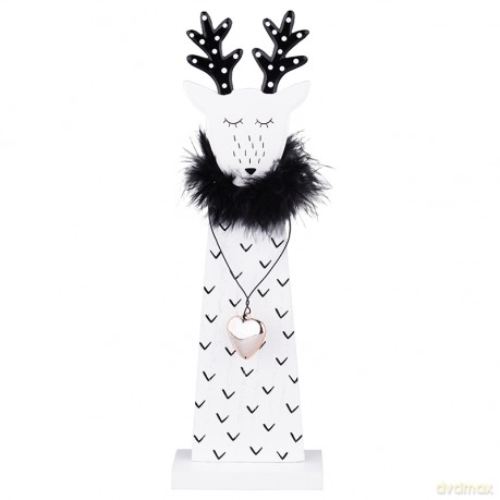 Figurka Drewniana Renifer Biała 10x5x31,5 cm