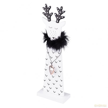 Figurka Drewniana Renifer Biała 10x5x31,5 cm