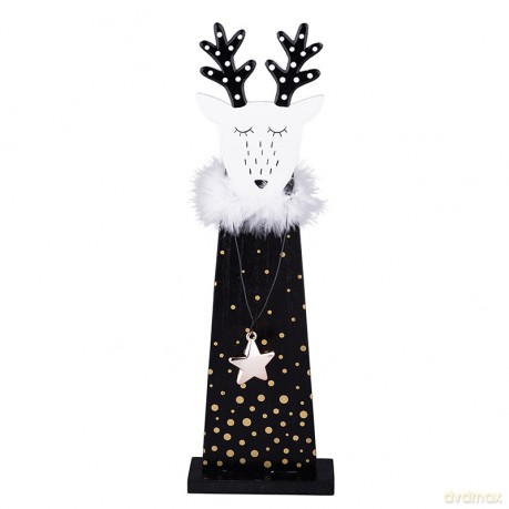 Figurka Drewniana Renifer Czarna 12x5x38 cm