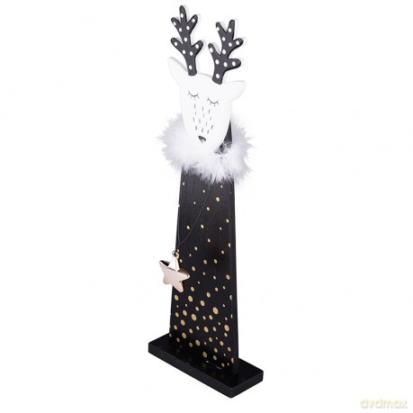 Figurka Drewniana Renifer Czarna 12x5x38 cm