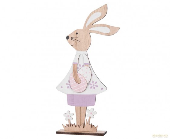 Figurka Drewniana Zając z Jajkami 12x4x24,5 cm
