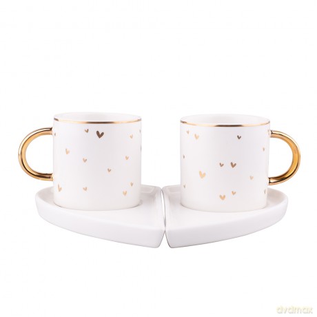 Filiżanki 150 Ml Ze Spodkami Nbc Komplet 2 Szt. Białe Gift Box Z Pokrywą Pvc